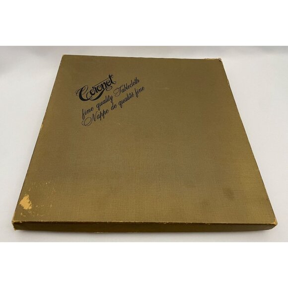 Vintage tablecloth set, square tablecloth, 6 napkins, new, in original open box - Picture 3 of 8